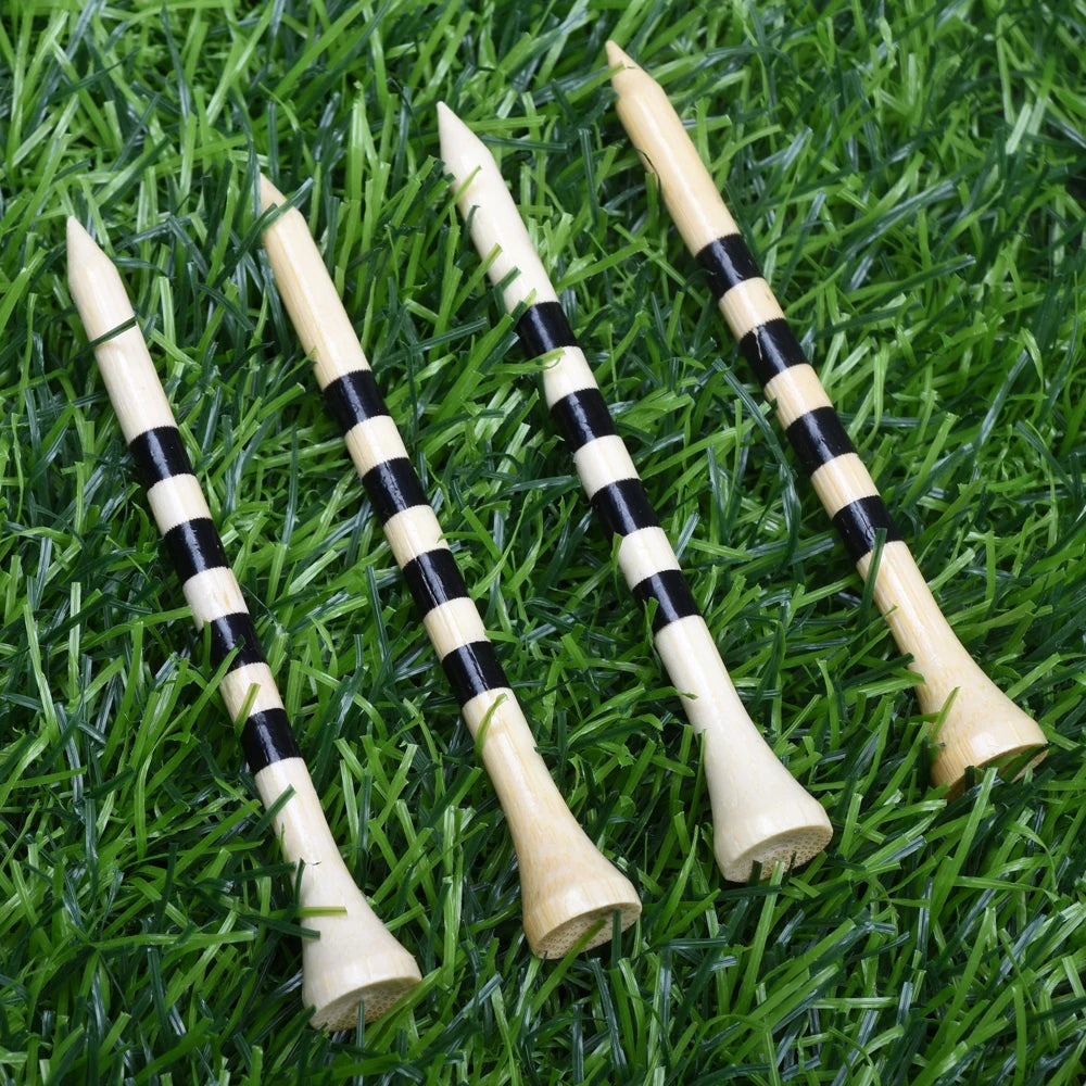 Kaiersn 50pcs Professional Bamboo Golf Tees 5X Stronger Than Wooden Tees for Irons Drivers Hybrids Perfect for Practice & Game