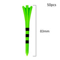 50Pcs Golf Tees Plastic Unbreakable 5 Prongs Head Tee With Stripe Markers 83mm70mm Long Ball Holder Low Friction Less Resistance