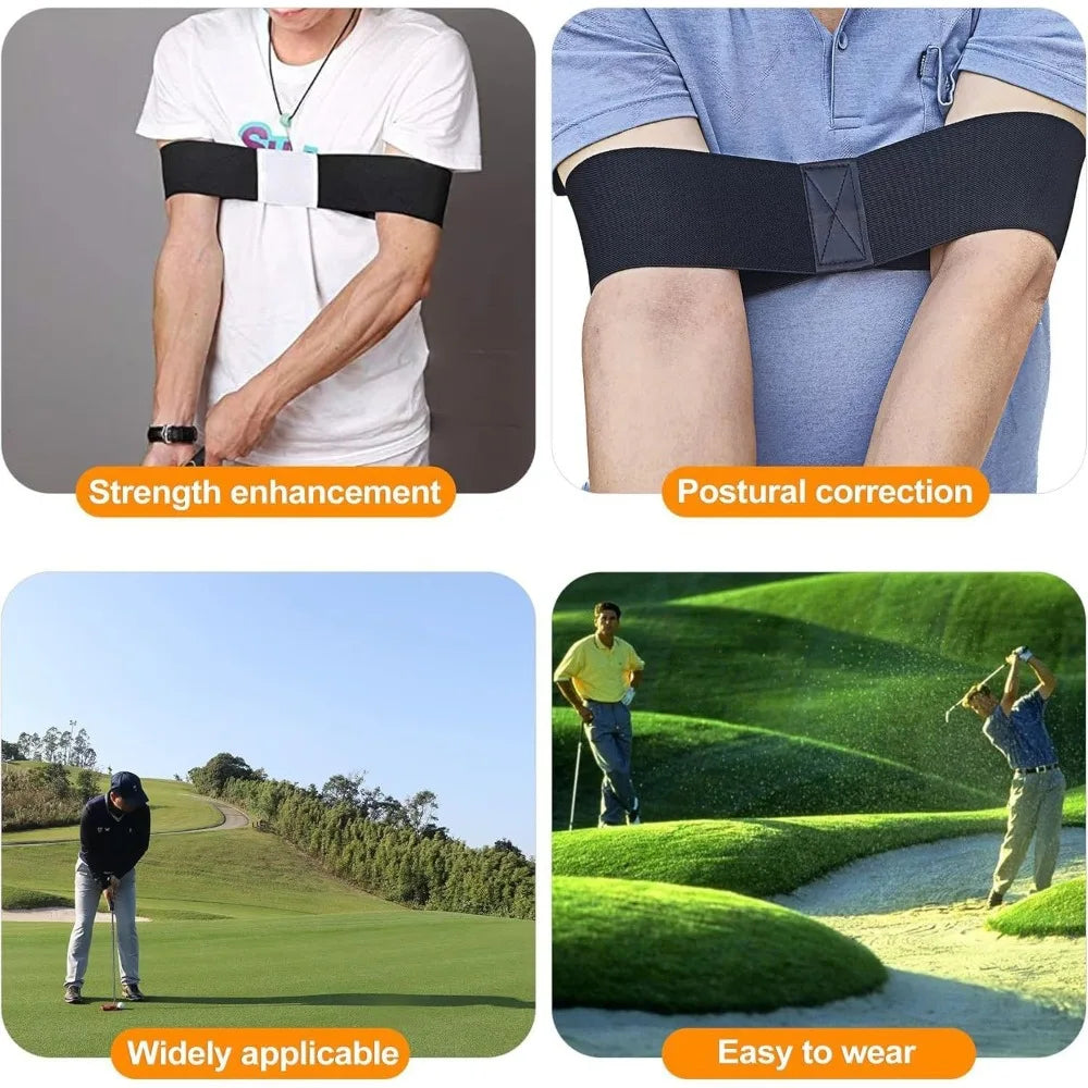 Golf Swing Training Aids Band Swing Gesture Alignment Bent-Arm Alertness Trainer and Posture Corrector Beginner Practice Tool