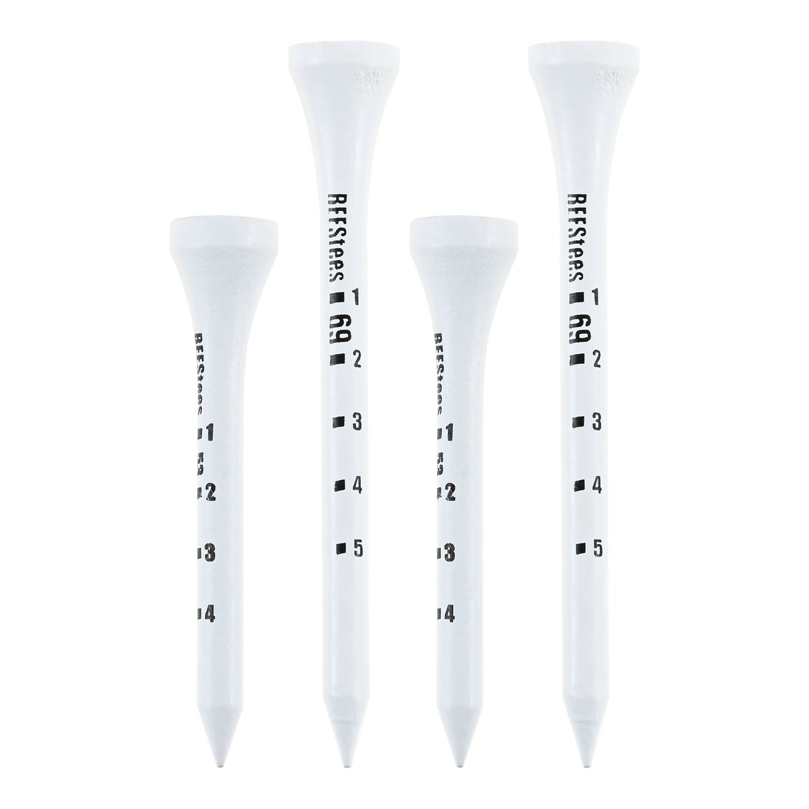 50pcs 53/69mm Wood Golf Tees Low Resistance Professional System White Wooden Striped Digital Scale Tees for Golf Training Aids