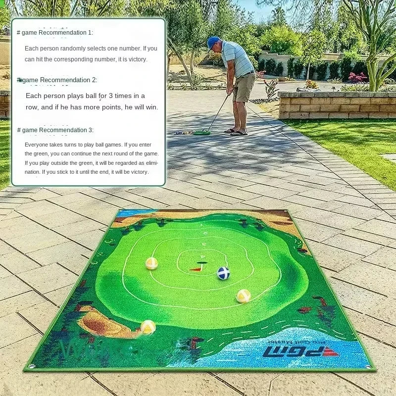 PGM DJD040 Indoor Mini Golf Suspended Dartboard Practice Outdoor Training Aid Trainer Golf Hitting Mat with Clubs