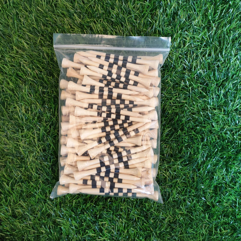 Kaiersn 50pcs Professional Bamboo Golf Tees 5X Stronger Than Wooden Tees for Irons Drivers Hybrids Perfect for Practice & Game