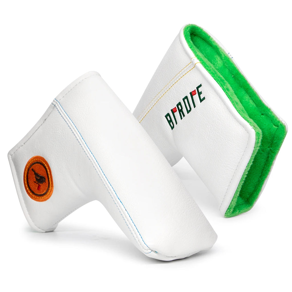 White Birdie Putter Head Cover - Mallet / Blade