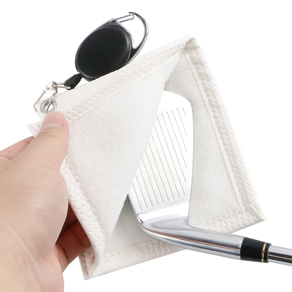Golfs Club Cleaning Towel Cleaning Cloth with Buckle Water-Absorption Wipe Cloth