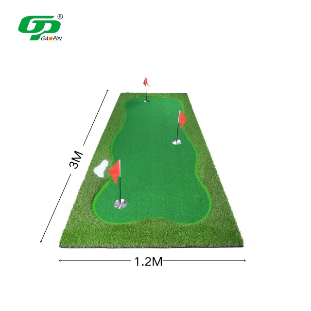 Custom 18 Holes Artificial Grass Golf Putting Mat Mini Golf Course Practice Equipment Training Aids Putting Green