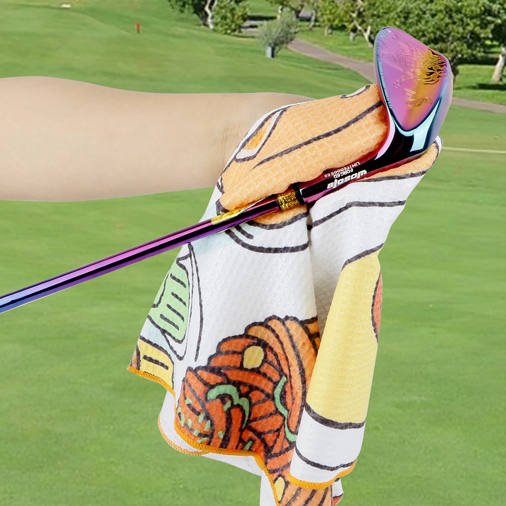 Waffle Pattern Golf Towel 15.75*23.62inch with Carabiner Clip,Woven Towel for Golf Bag, Club Cleaning