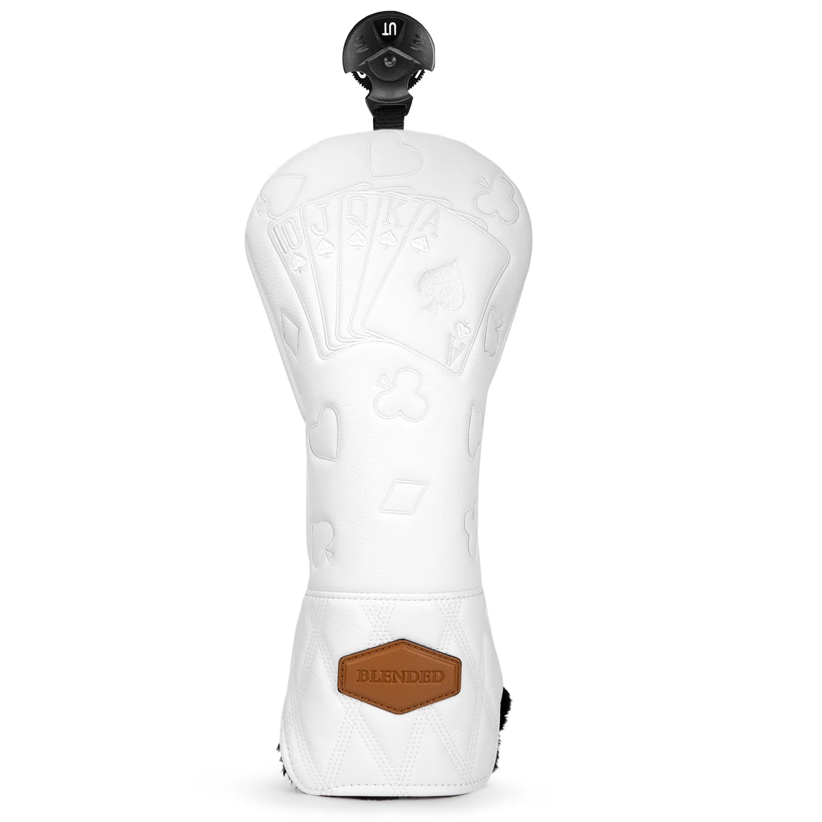 White Leather Poker Deck - 3 Piece Set or 1 Piece - Driver, Wood, Hybrid