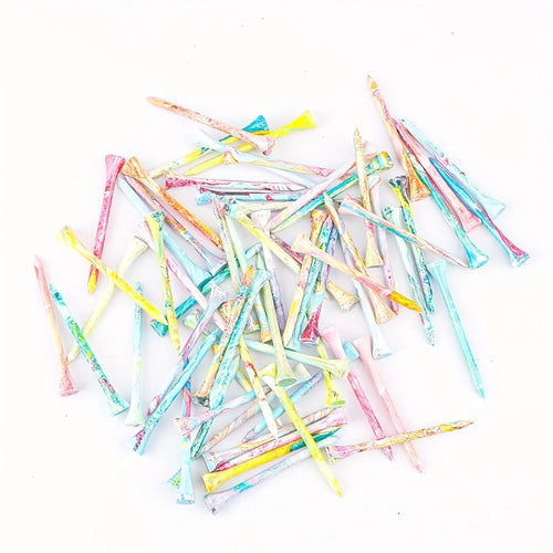 30Pcs New Golf Tee Dazzling Colorful Wood Tees 83mm/70mm Nail Seat  Golf Ball Stand Golf Practice Accessories MT-012