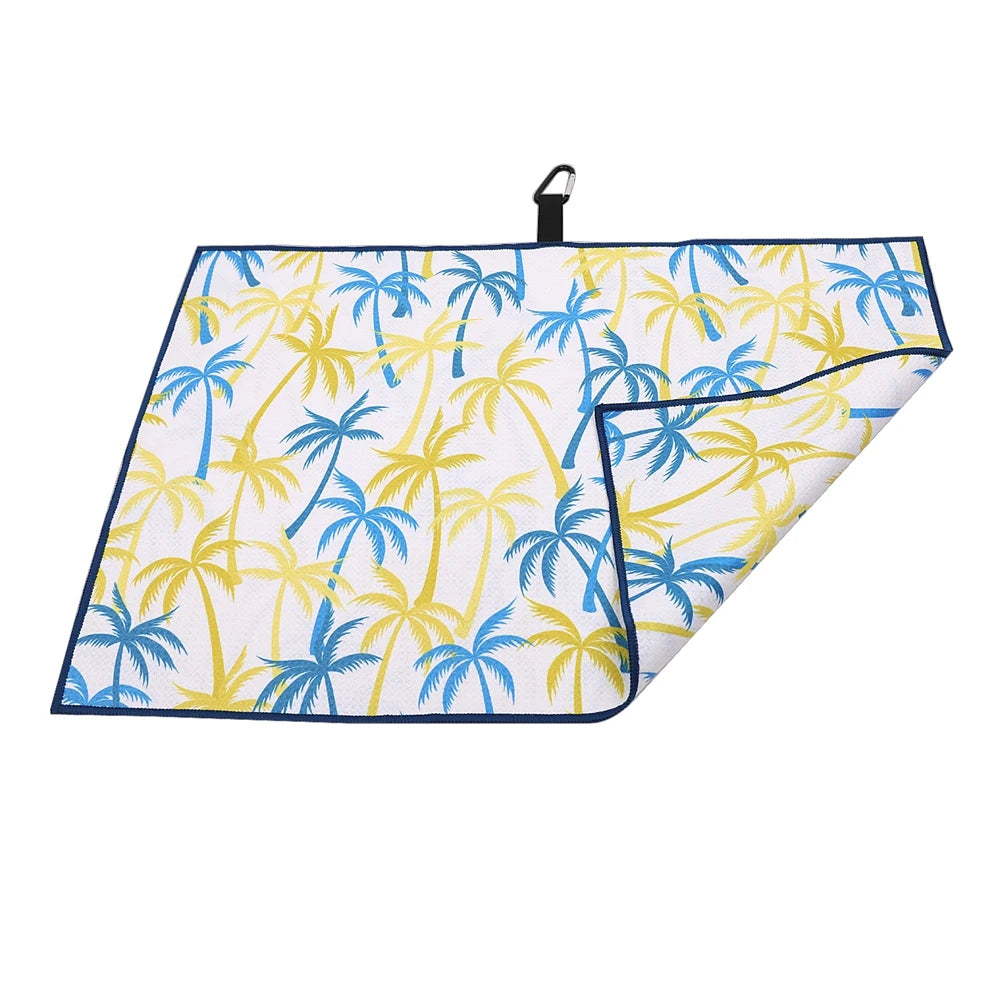 Golf Club Cleaning Tool Microfiber Waffle 2 Sides pattern Full Sublimation two-sided Double-Sided Golf Towel