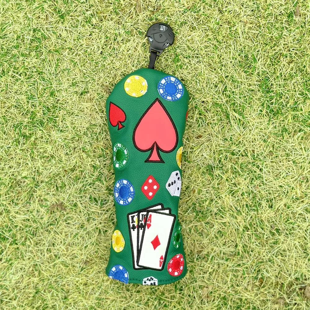 Tha Gambler Head Covers - 4 Piece Set or 1 Piece - Driver, Woods, Hybrids