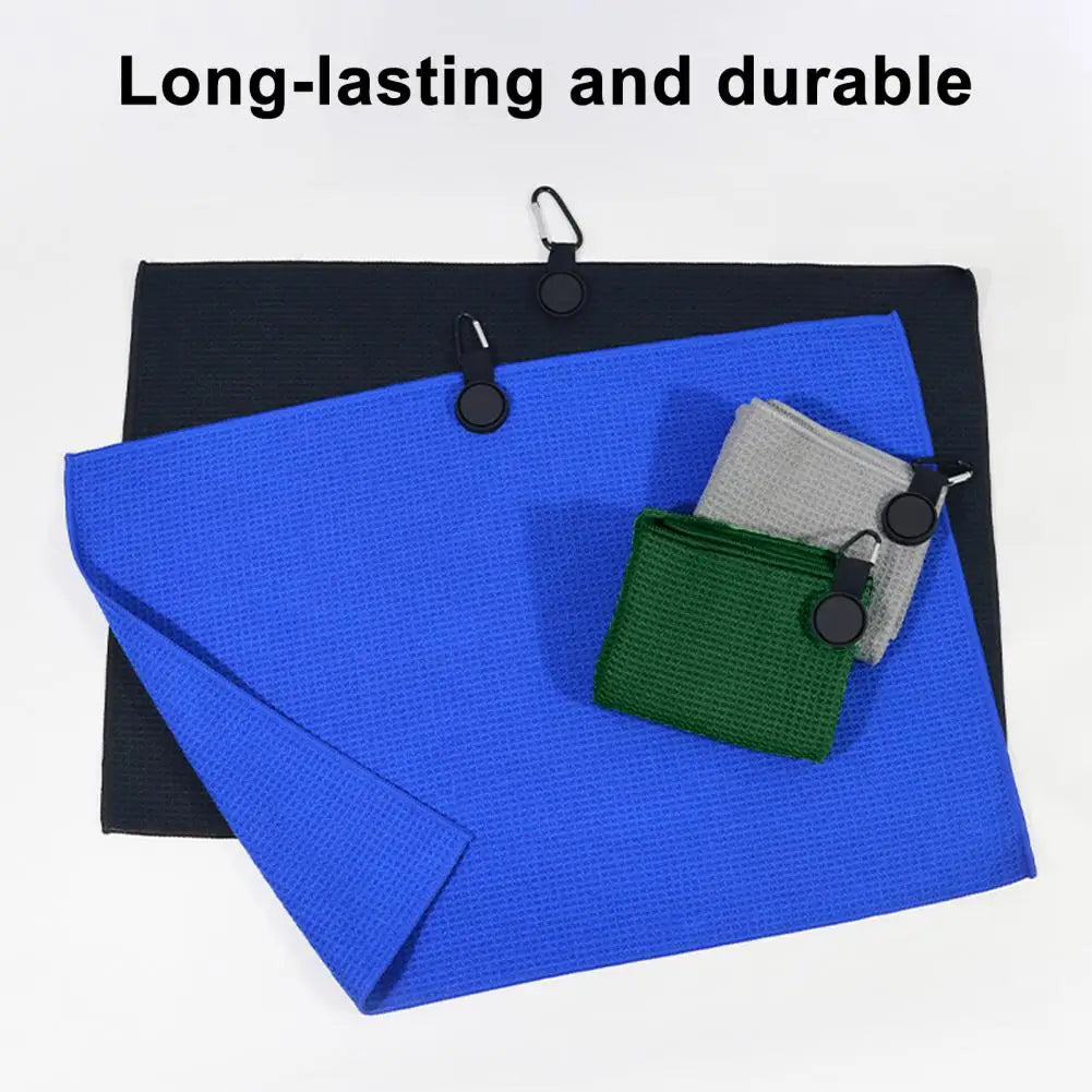 Magnetic Microfiber Golf Towel with Carabiner Towel Waffle Pattern Golf Club Ball Cleaning Cloth Golf Accessories Golfer Gift