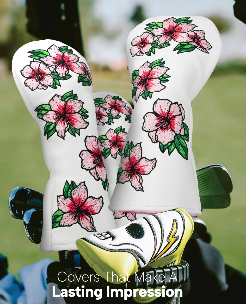 Masters Azalea Head Covers - 3 Piece Set or 1 Piece - Driver, Wood, Hybrid