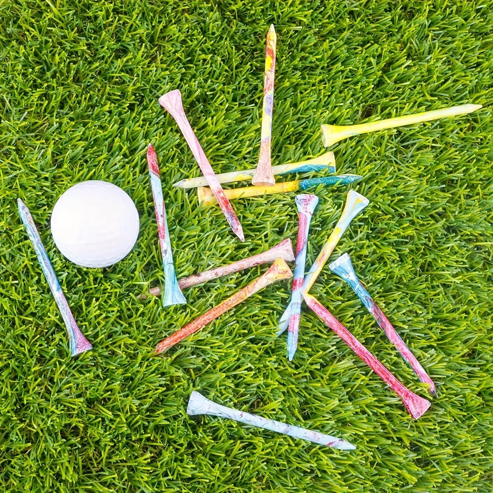 30Pcs New Golf Tee Dazzling Colorful Wood Tees 83mm/70mm Nail Seat  Golf Ball Stand Golf Practice Accessories MT-012