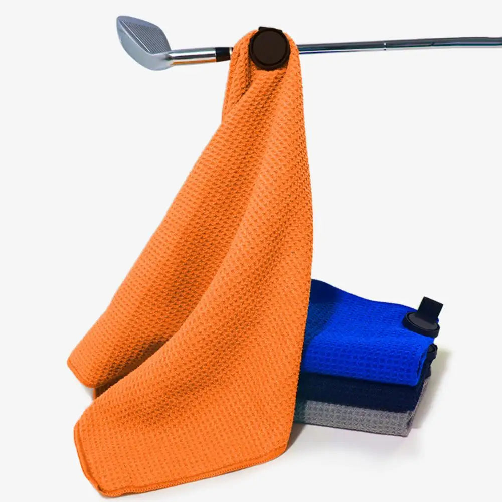 Magnetic Microfiber Golf Towel with Carabiner Towel Waffle Pattern Golf Club Ball Cleaning Cloth Golf Accessories Golfer Gift