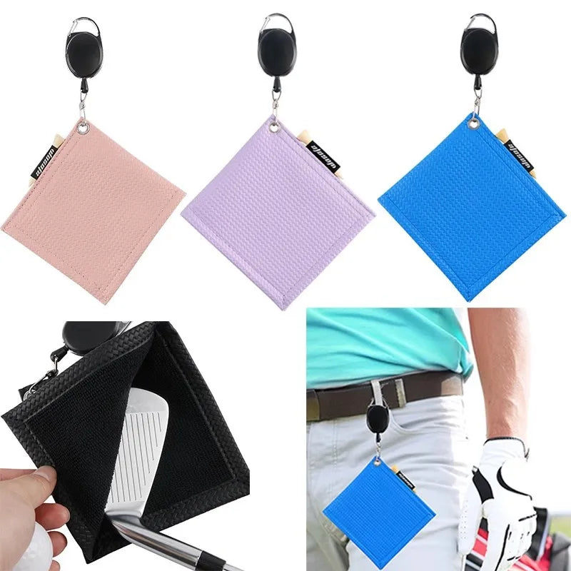 Golfs Club Cleaning Towel Cleaning Cloth with Buckle Water-Absorption Wipe Cloth