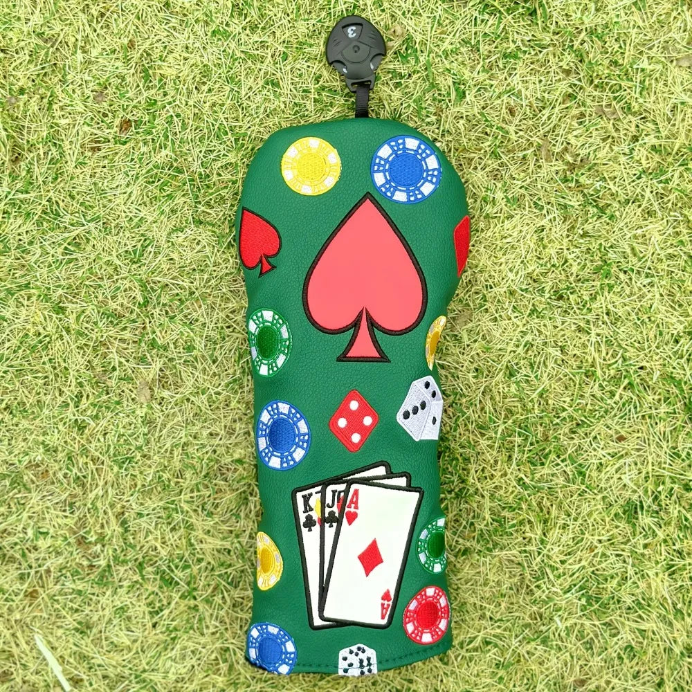 Tha Gambler Head Covers - 4 Piece Set or 1 Piece - Driver, Woods, Hybrids