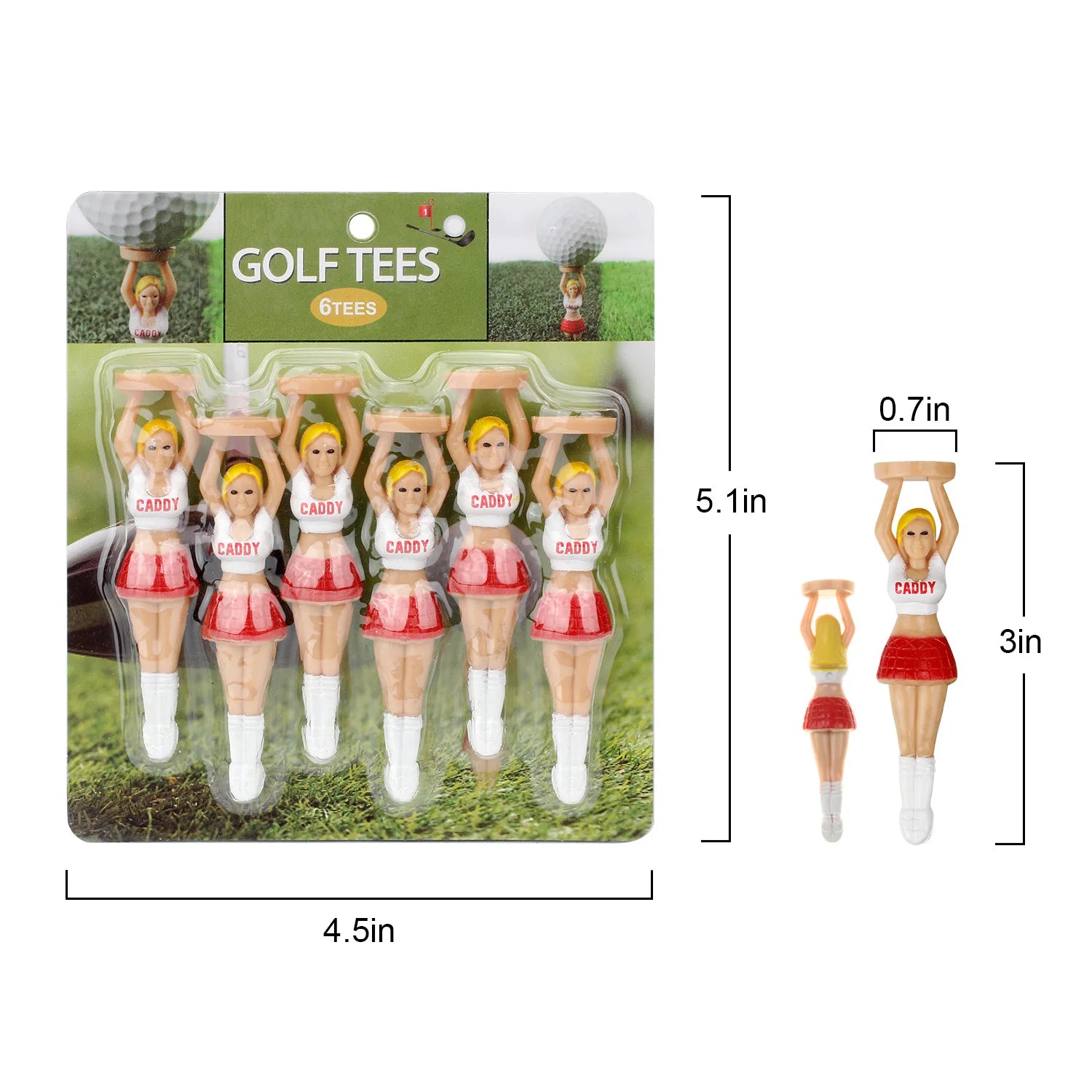 6/12/54pcs Plastic Golf Tees Size 75mm/ 2.95"Sexy Girl Cheerleaders Design Golf Balls Holder Gift Accessories