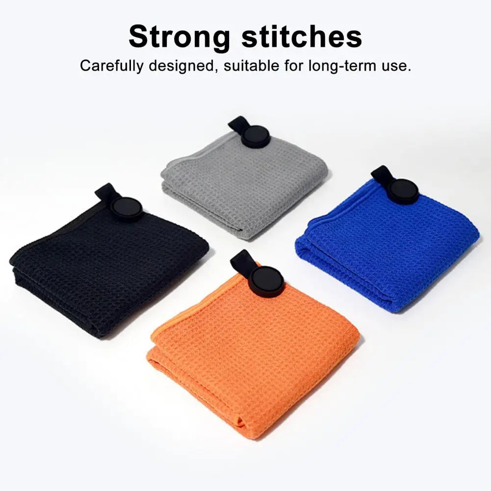 Magnetic Microfiber Golf Towel with Carabiner Towel Waffle Pattern Golf Club Ball Cleaning Cloth Golf Accessories Golfer Gift