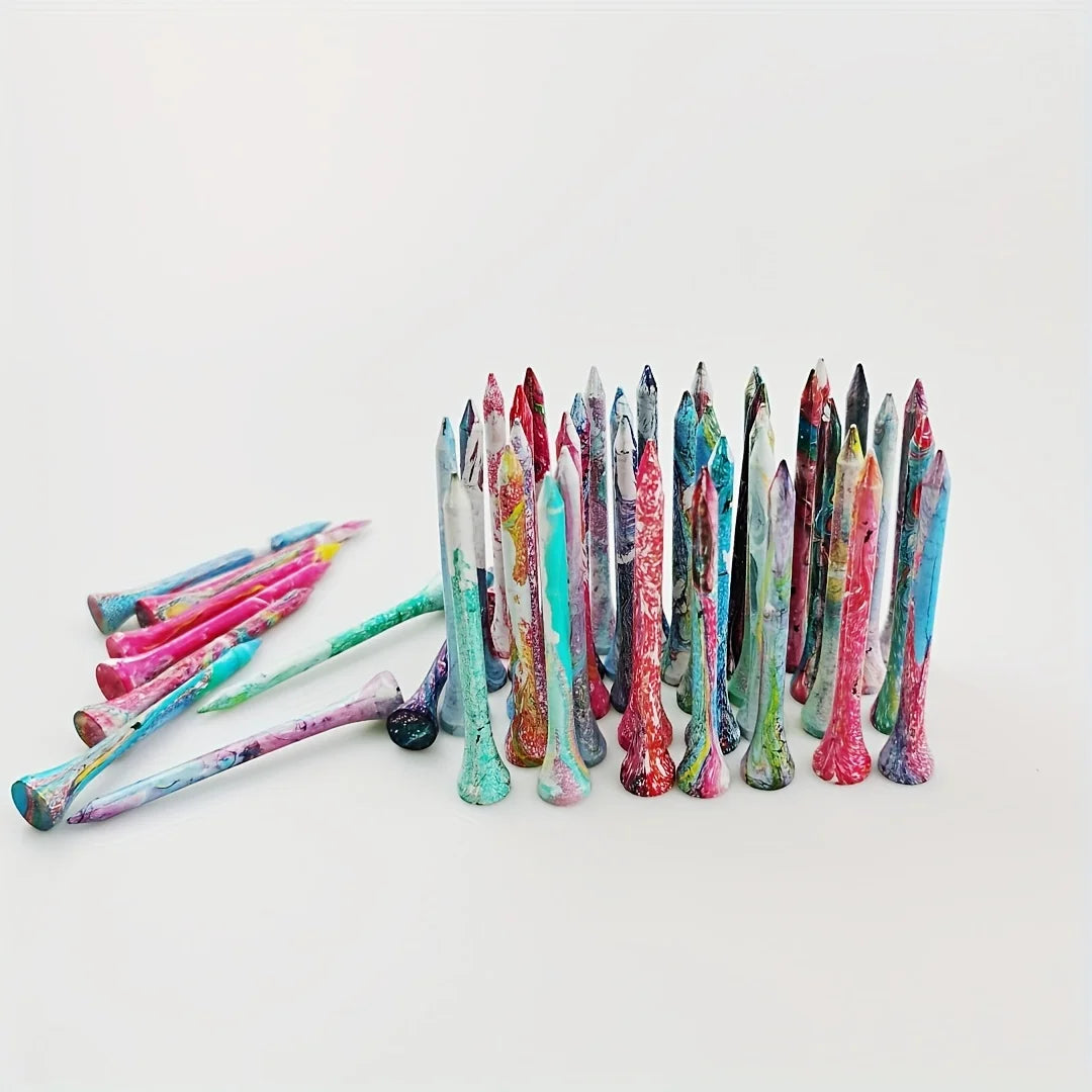 30Pcs New Golf Tee Dazzling Colorful Wood Tees 83mm/70mm Nail Seat  Golf Ball Stand Golf Practice Accessories MT-012