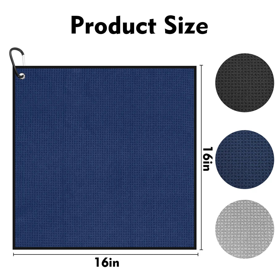 Microfiber Golf Towel With Carabiner Clips Waffle Cleaning Towels for Golf Club,Towels For Gym Fitness Running Cycling Fishing