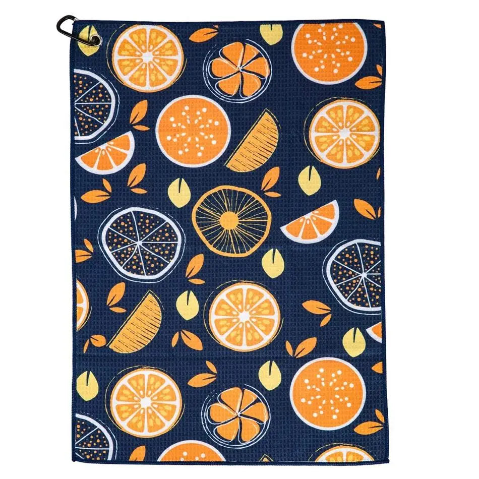Waffle Pattern Golf Towel 15.75*23.62inch with Carabiner Clip,Woven Towel for Golf Bag, Club Cleaning