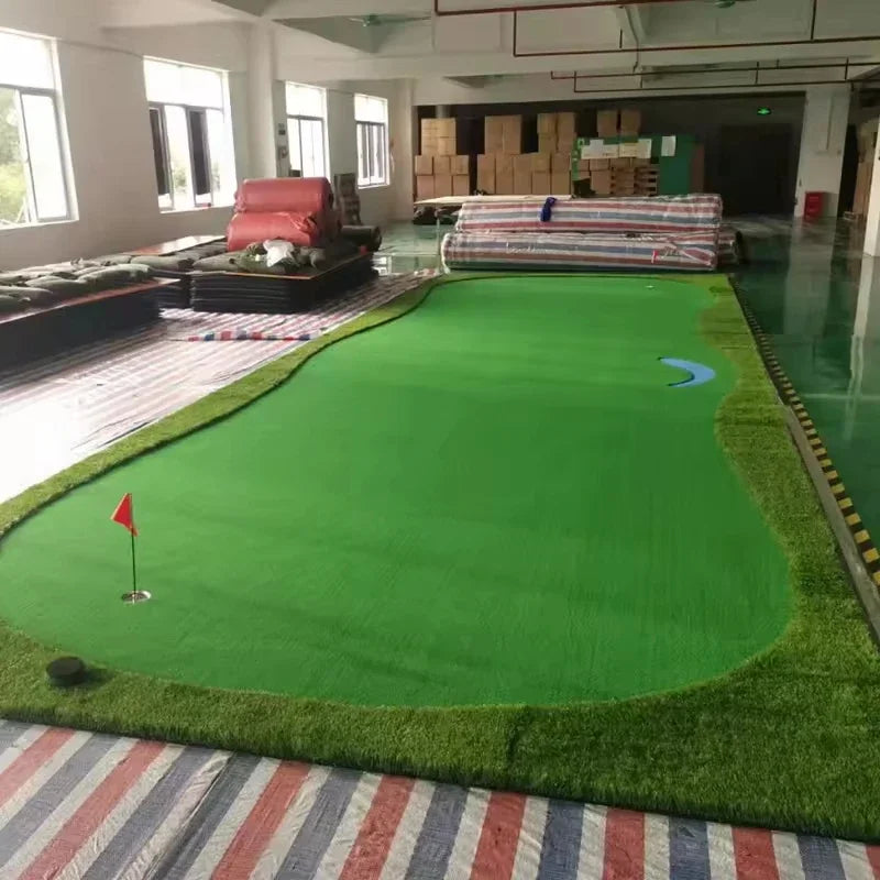 Custom 18 Holes Artificial Grass Golf Putting Mat Mini Golf Course Practice Equipment Training Aids Putting Green