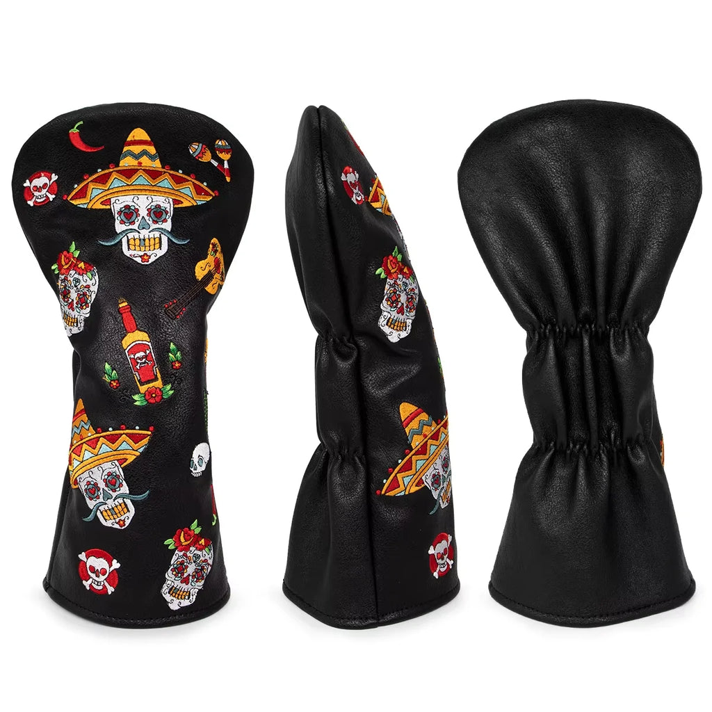 Día de los Muertos Head Covers - 3 Piece Set or 1 Piece - Driver, Wood, Hybrid