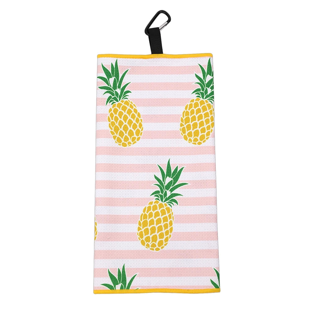 Golf Club Cleaning Tool Microfiber Waffle 2 Sides pattern Full Sublimation two-sided Double-Sided Golf Towel