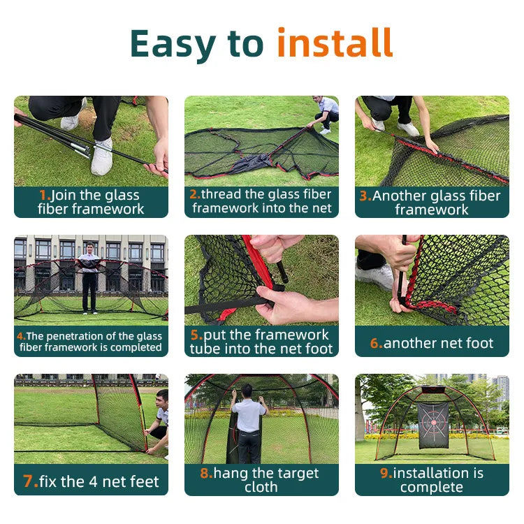 Golf Hitting Training Aids Nets Golf Chipping Cage Net with Target and Carry Bag for Backyard Driving Chipping