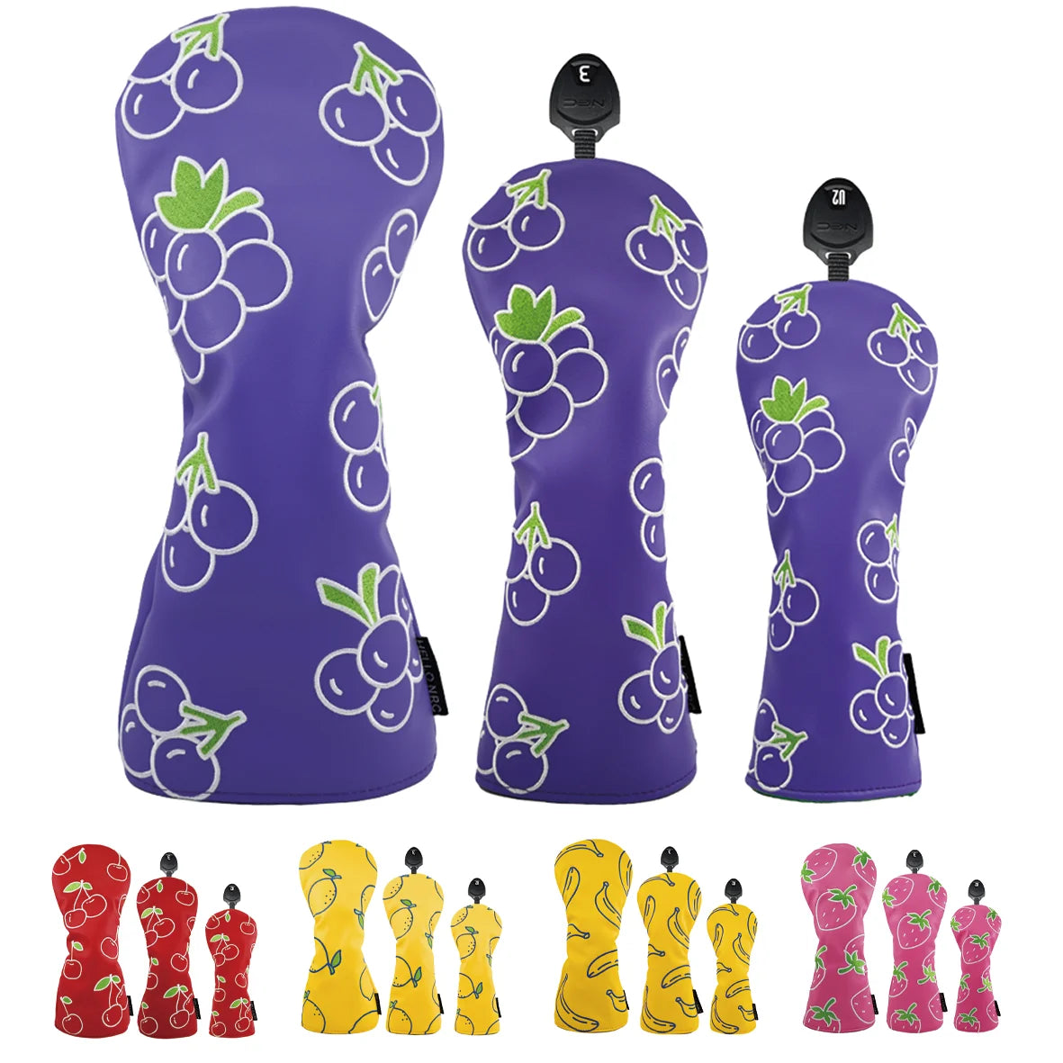 Fruit Head Covers - 3 Piece Head Cover Sets - Driver, Wood, Hybrid