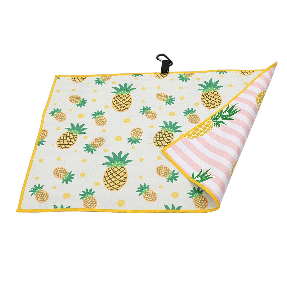 Golf Club Cleaning Tool Microfiber Waffle 2 Sides pattern Full Sublimation two-sided Double-Sided Golf Towel