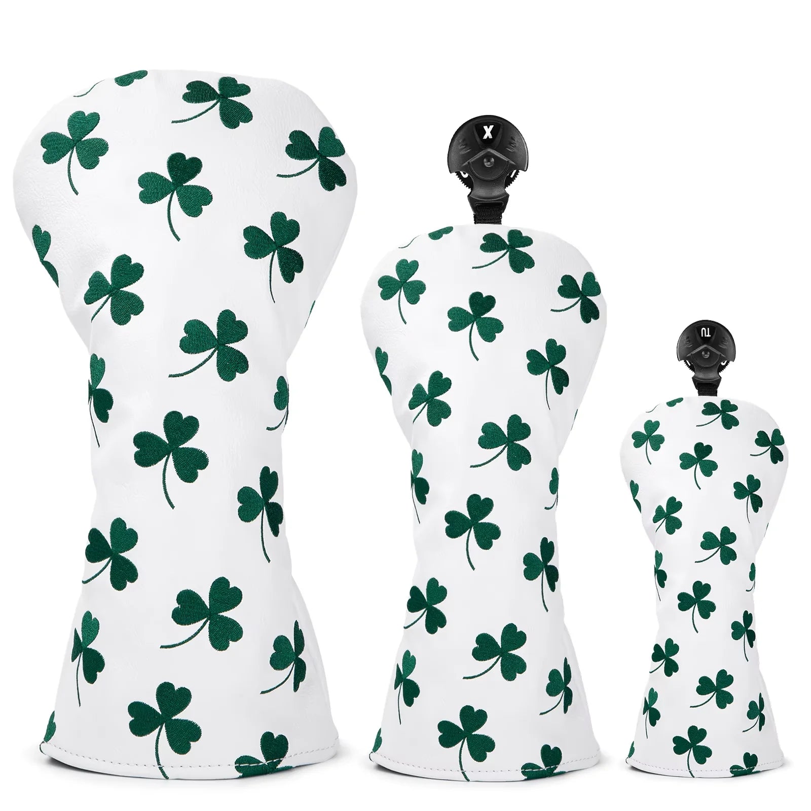 Lucky Clover Head Covers - 3 Piece Set or 1 Piece - Driver, Wood, Hybrid