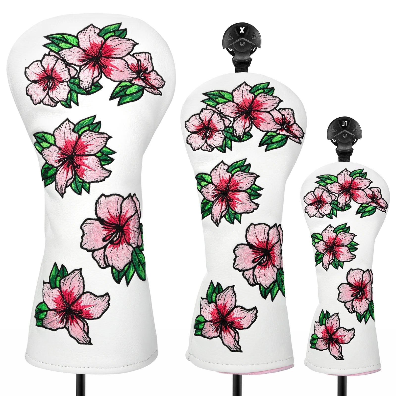 Masters Azalea Head Covers - 3 Piece Set or 1 Piece - Driver, Wood, Hybrid