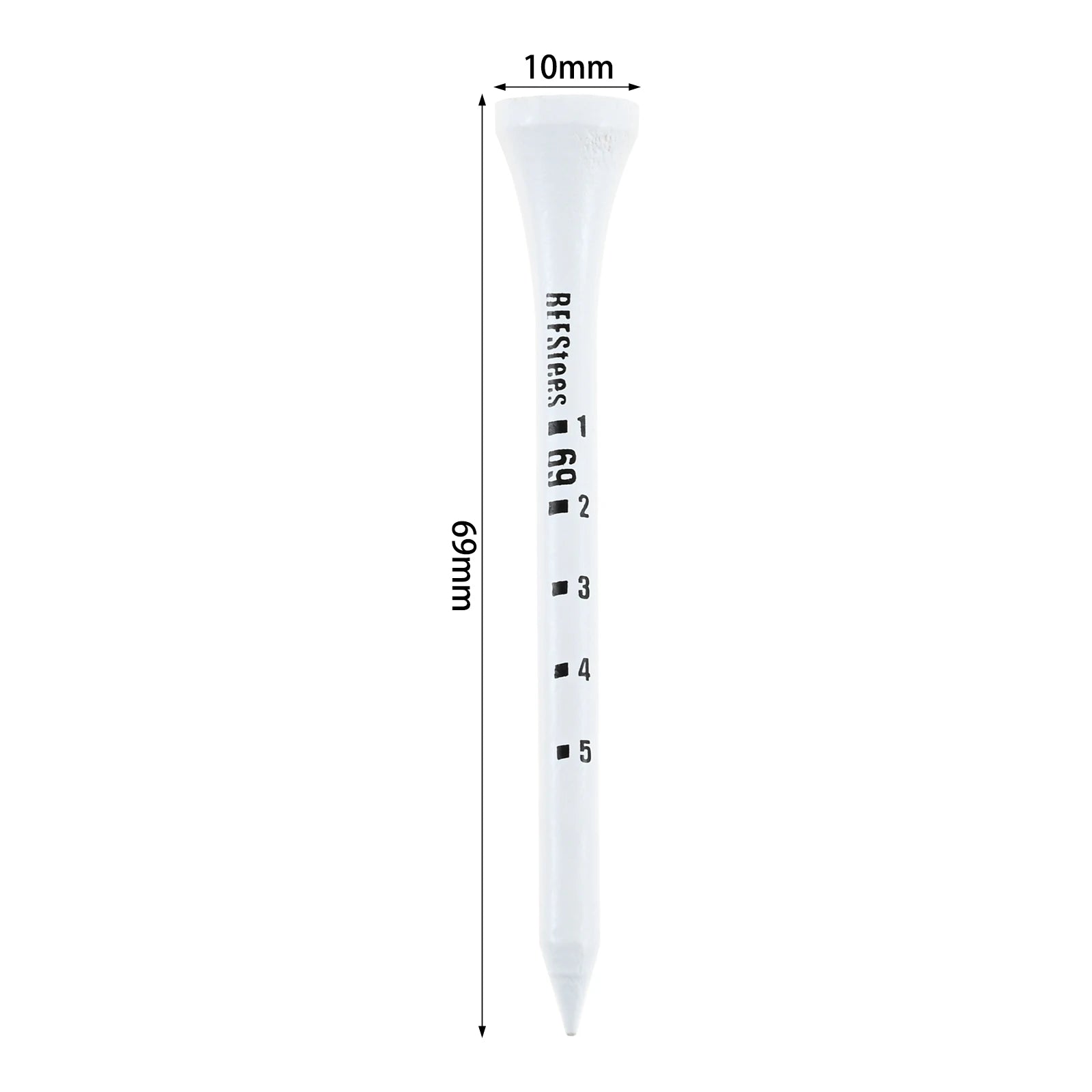50pcs 53/69mm Wood Golf Tees Low Resistance Professional System White Wooden Striped Digital Scale Tees for Golf Training Aids