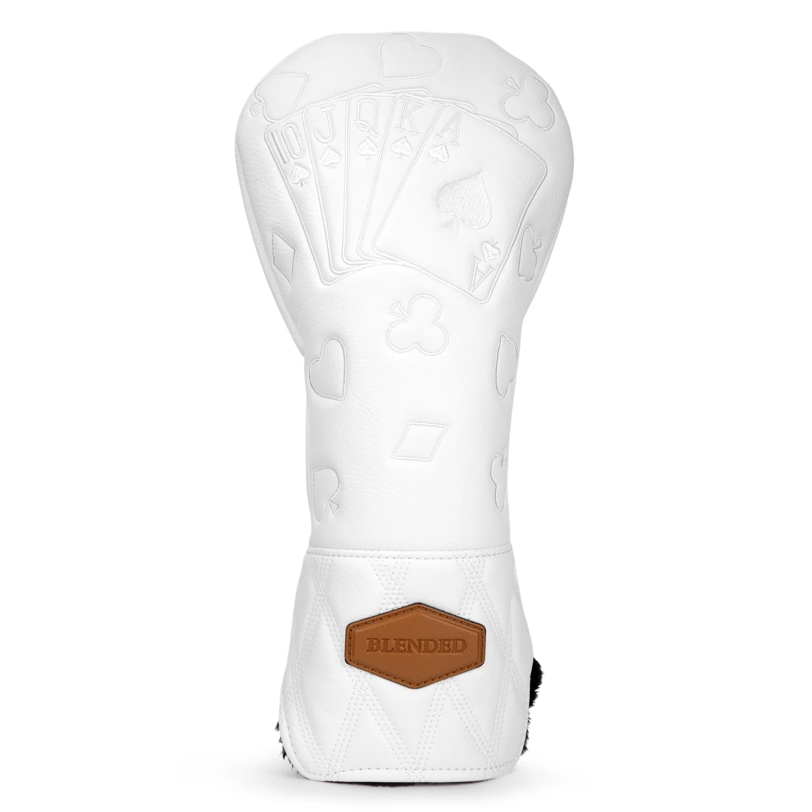 White Leather Poker Deck - 3 Piece Set or 1 Piece - Driver, Wood, Hybrid
