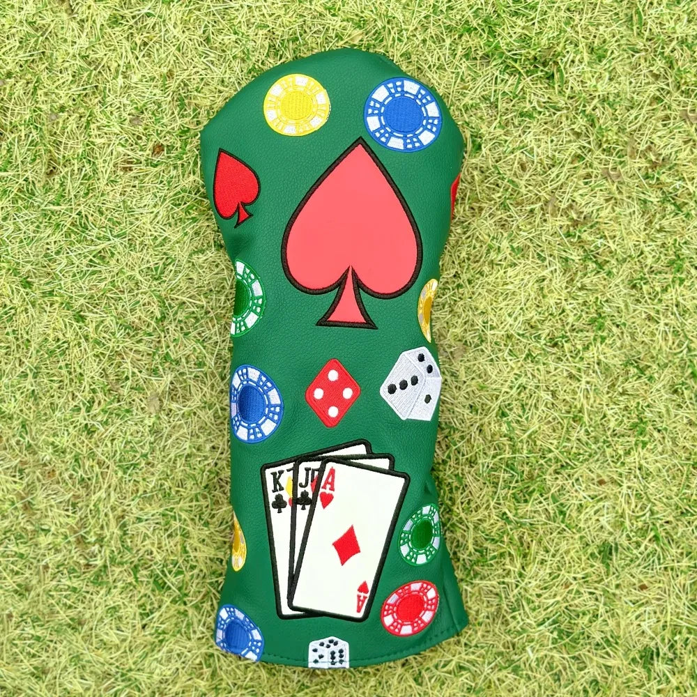 Tha Gambler Head Covers - 4 Piece Set or 1 Piece - Driver, Woods, Hybrids