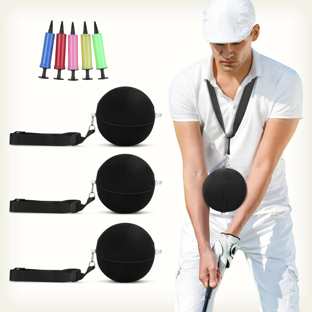 Inflatable Golf Smart Ball Golf Smart Ball Training Aid Inflatable Ball Adjustable Lanyard Posture Correction Swing Trainer Aids