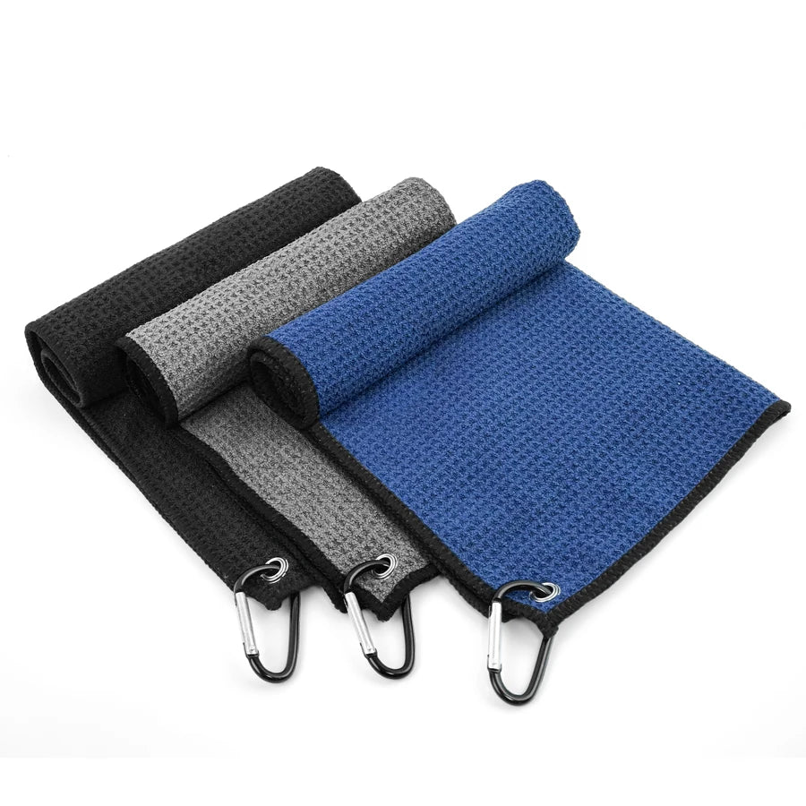 Microfiber Golf Towel With Carabiner Clips Waffle Cleaning Towels for Golf Club,Towels For Gym Fitness Running Cycling Fishing