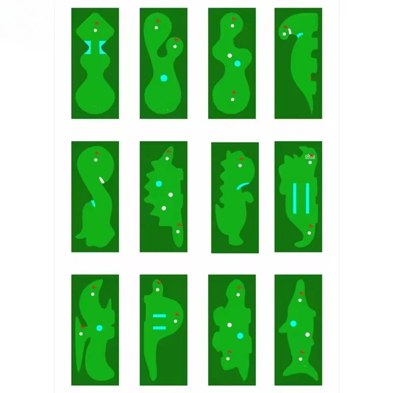 Custom 18 Holes Artificial Grass Golf Putting Mat Mini Golf Course Practice Equipment Training Aids Putting Green