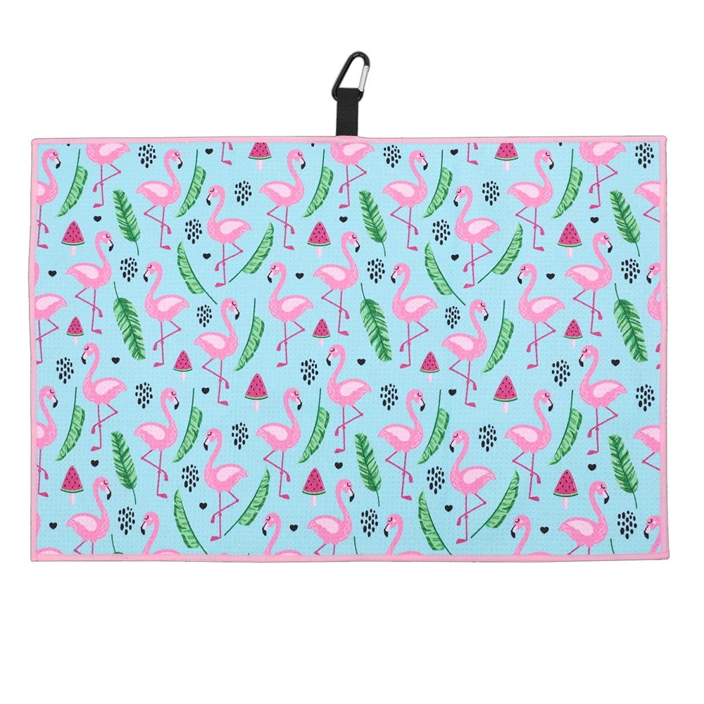 Golf Club Cleaning Tool Microfiber Waffle 2 Sides pattern Full Sublimation two-sided Double-Sided Golf Towel