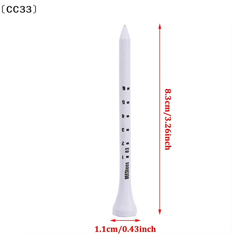 50PCS Professional Golf Tees 83mm White Golf Wood Tee Scale Golf Tees〔CC33〕