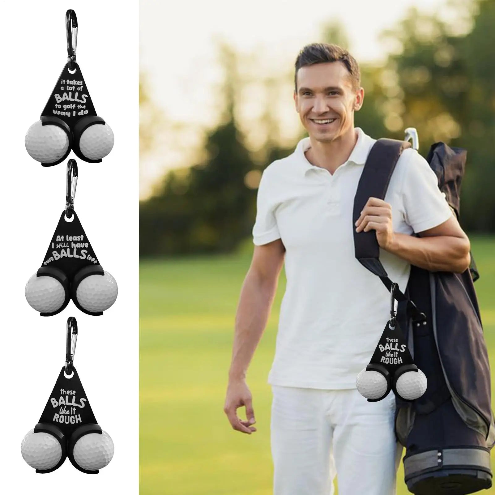 Golf Ball Holder PVC Parody Tee Rack Gag Gift for Golfers Bag Accessories Novelty Design