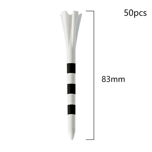 50Pcs Golf Tees Plastic Unbreakable 5 Prongs Head Tee With Stripe Markers 83mm70mm Long Ball Holder Low Friction Less Resistance