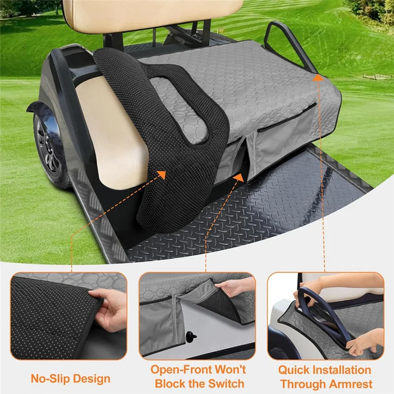 RTENTE-Golf Cart Seat Covers Universal Golf Cart Seat Towel Blanket For EZGO, Yamaha, Club Car & More 2 Persongolf Carts