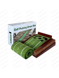 Outdoor/Indoor 5-Hole Red Wood Putting Mat